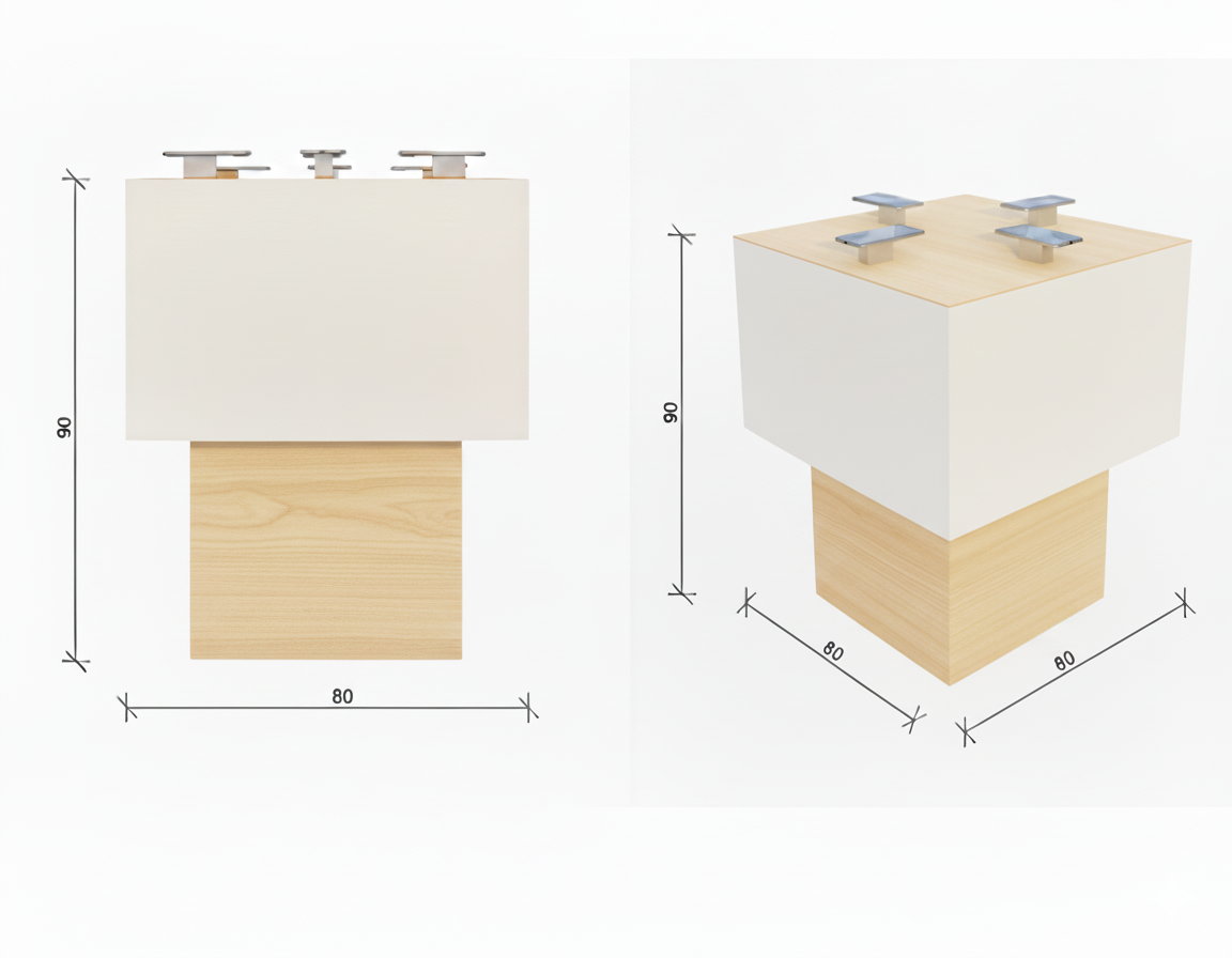 Moderner Präsentationstisch 80 x 80 x 90 Zentimeter