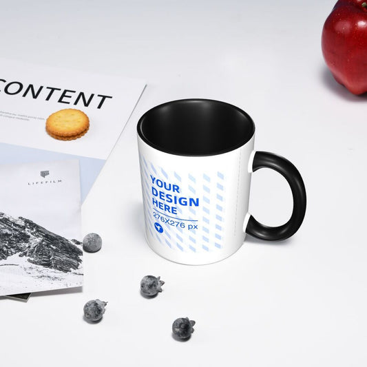 Keramiktasse mit Komfortgriff in Zweifarb-Design