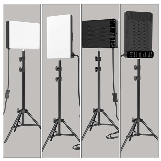 BTFOOR LED Foto‑Studio Lichtpanel 3300–5600 K (Bi‑Color, mit Stativ, EU‑Stecker)