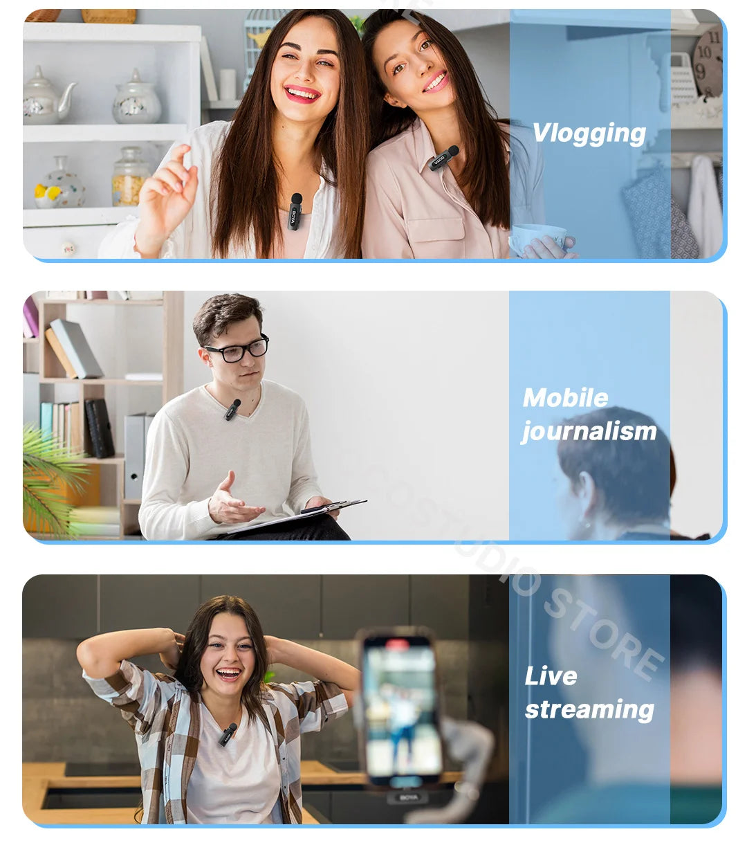 BOYA BY‑V3 2‑Kanal Wireless Lavalier-Mikrofon mit Ladeetui