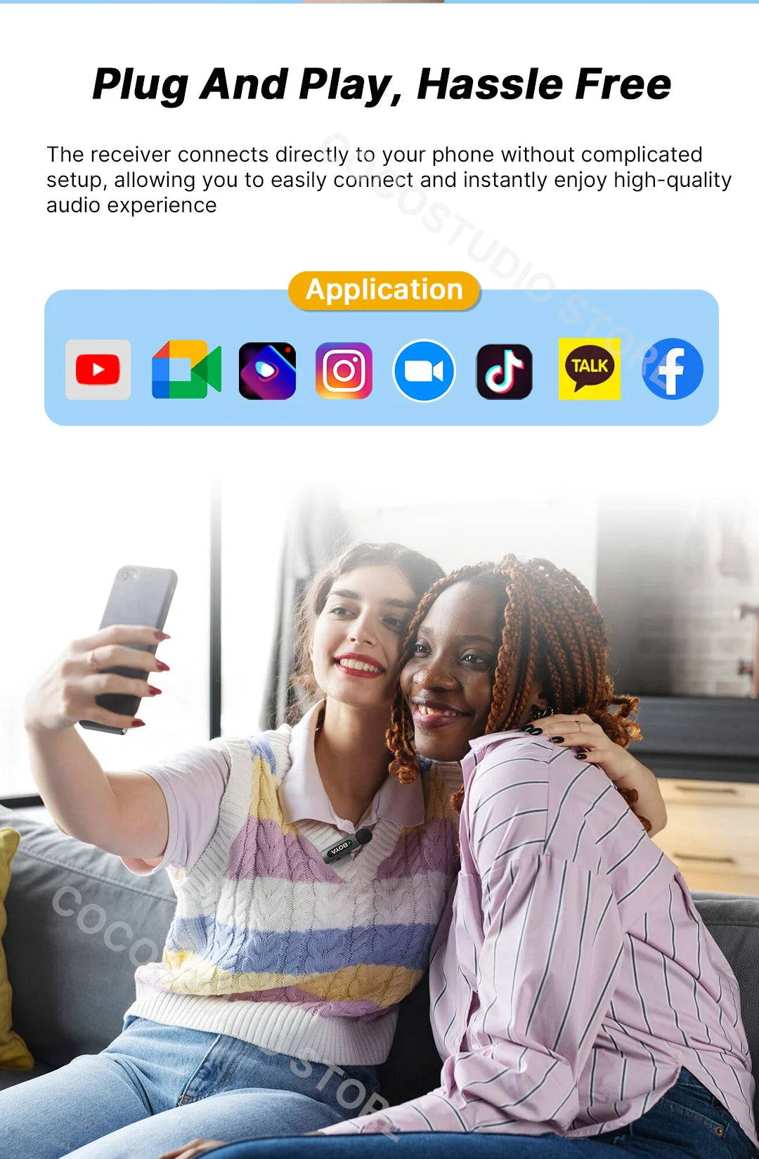 BOYA BY‑V3 2‑Kanal Wireless Lavalier-Mikrofon mit Ladeetui