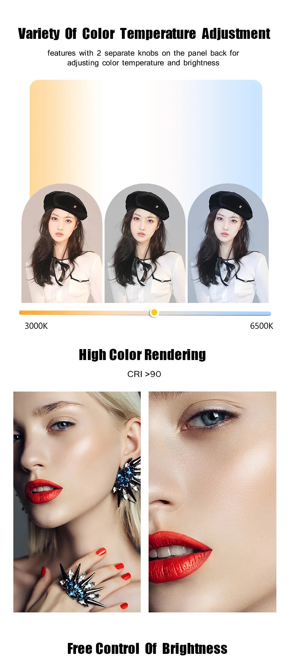 BTFOOR LED Foto‑Studio Lichtpanel 3300–5600 K (Bi‑Color, mit Stativ, EU‑Stecker)