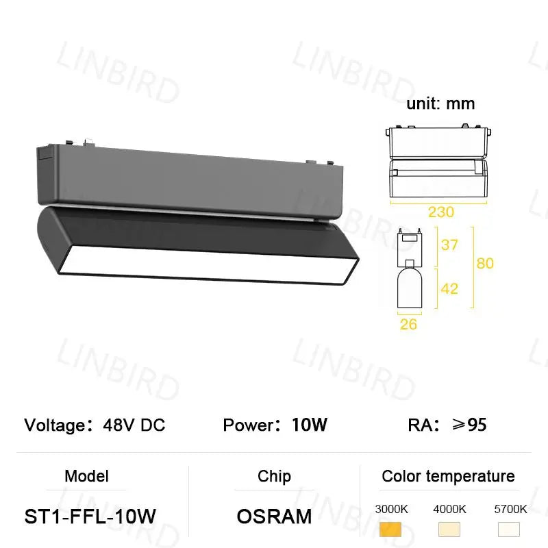Ultradünne magnetische Aluminium-Schienenleuchte der ST1-Serie, 6 mm