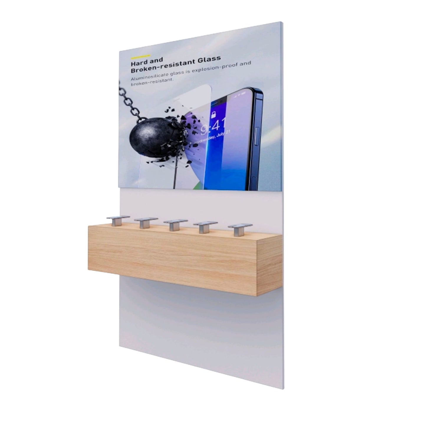 Handyaufsteller mit Wandmontage und Lightbox – 100x210 cm, individuell bedruckbar