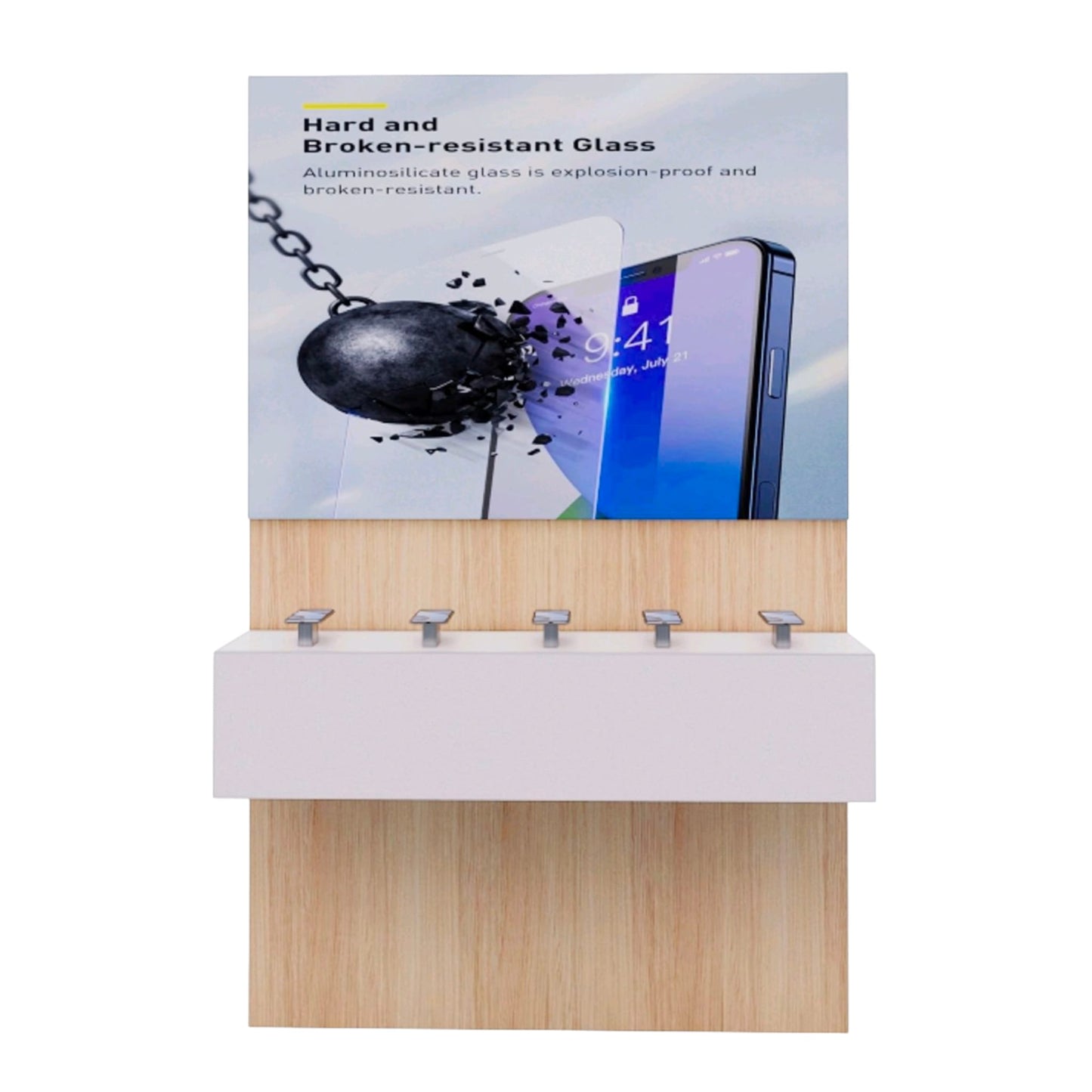 Handyaufsteller mit Wandmontage und Lightbox – 100x210 cm, individuell bedruckbar